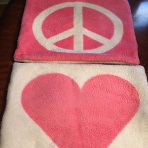 Pair of Pottery Barn soft fleece pillow covers.